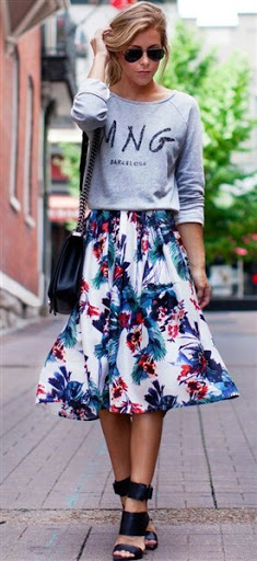 Floral skirt outfit ideas for trends 2015/2016 Floral skirt outfit ideas for trends 2015/2016