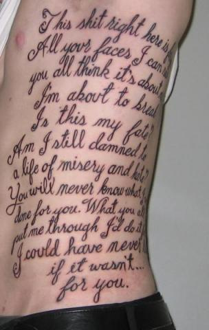 lyrics to tattoo. the entire lyrics to 4 U