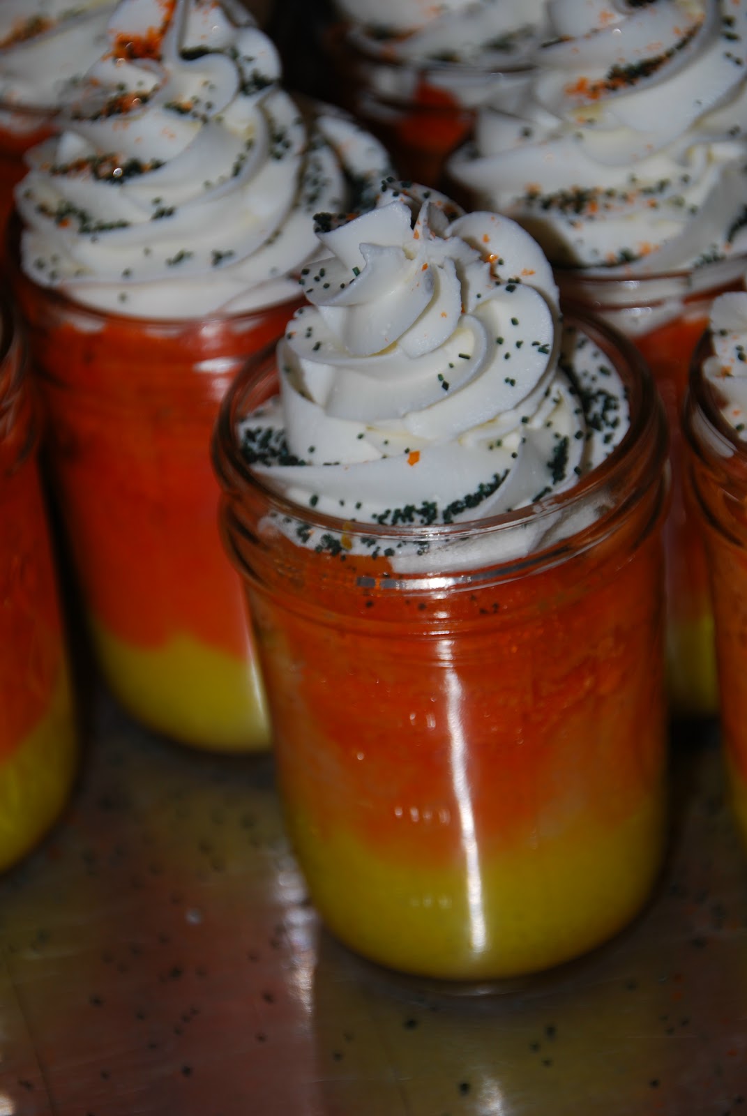 Life's a Bowl of Cherries Candy Corn Cake in a Jar