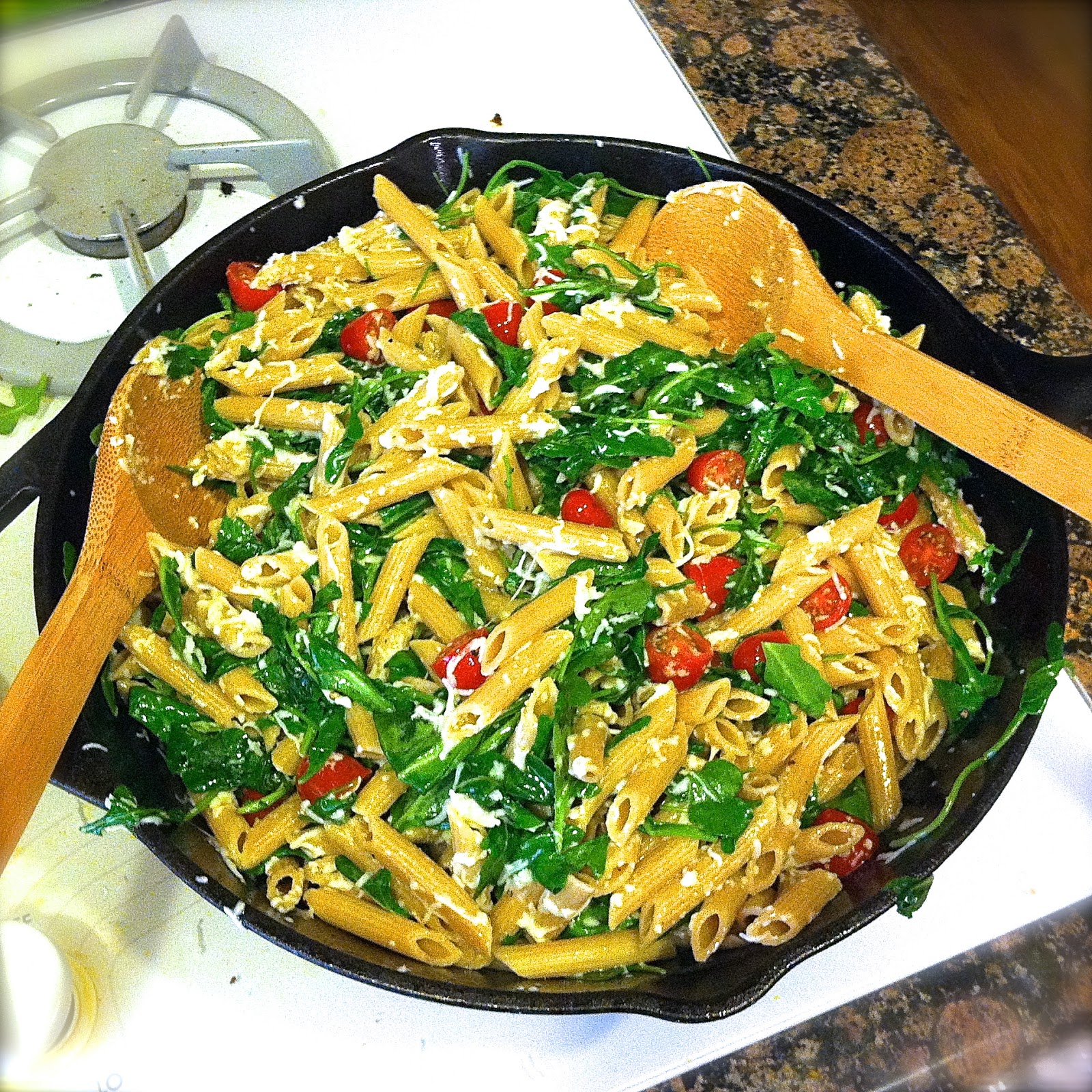 BinomialBaker Lemon Brown Butter Pasta Salad with Arugula, Tomatoes