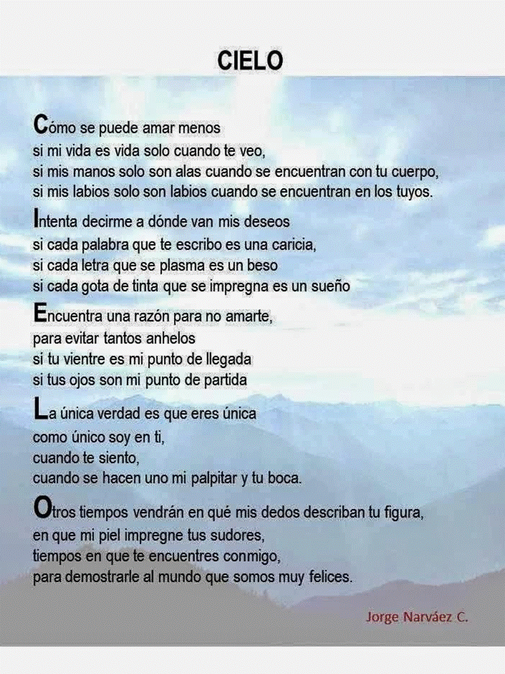 CUENTOS URBANOS Y OTROS POEMAS: CIELO