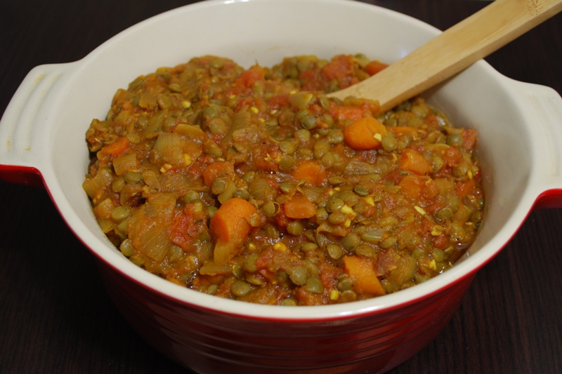 Hearty Helpings Stewed Lentils and Tomatoes