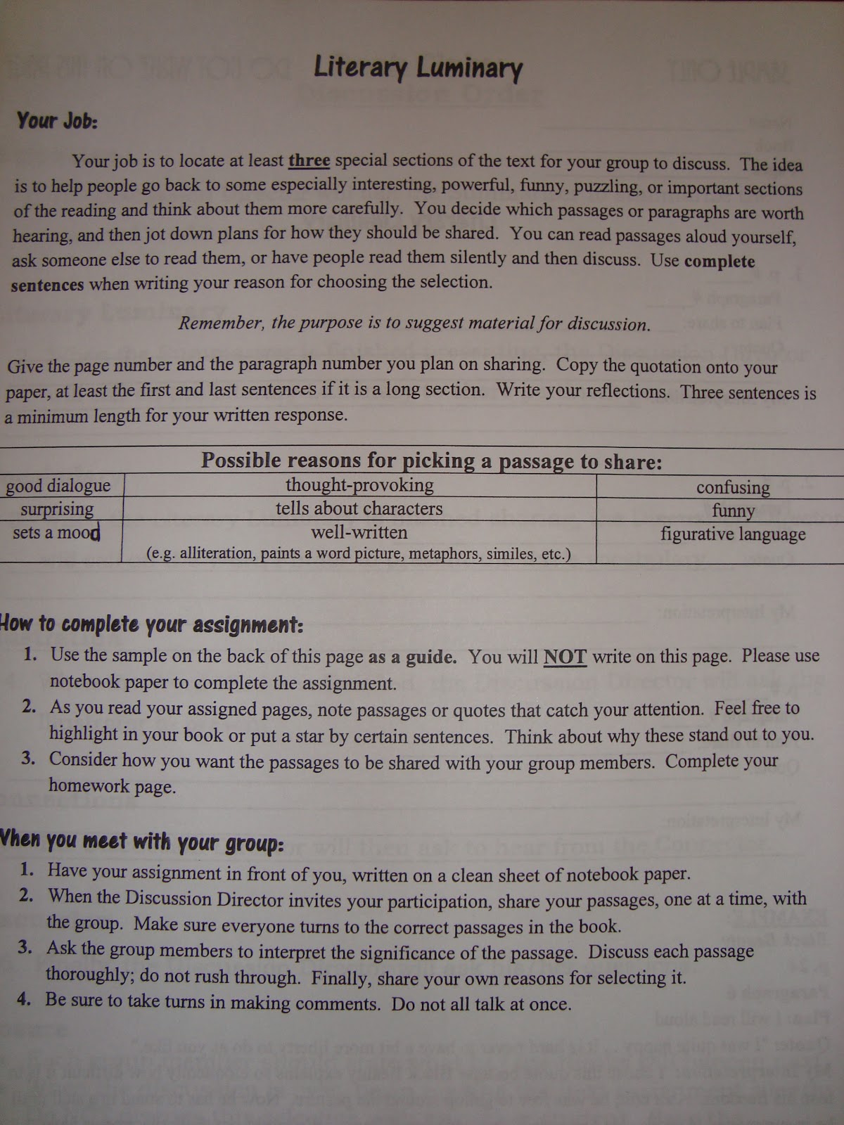 5th and Fabulous Literature Circles