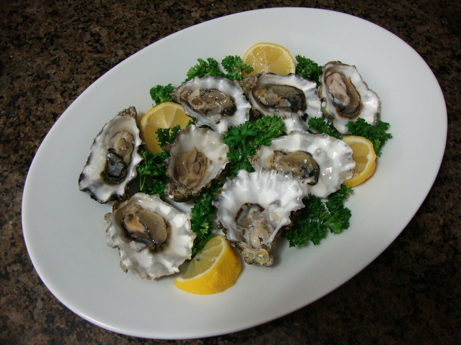 Tracy's Tuesday Dinners Oysters RockAfeller, Oysters on the Half Shell