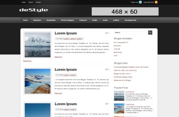 business orange blogger template