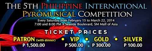 5th Philippine International Pyromusical Competition Ticket 5th Philippine International Pyromusical Competition Ticket