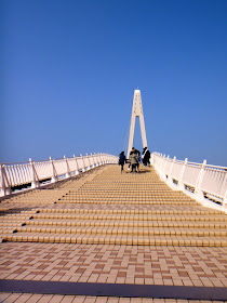Crossing Lover's Bridge Tamsui Taiwan 