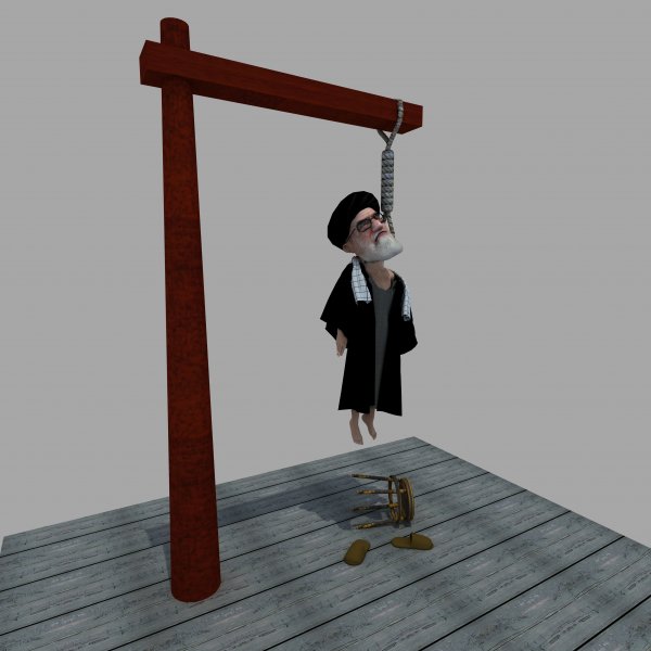 کارتون سید علی خامنه ای ، کاریکاتور ولی فقیه ، اعدام خامنه ای ، چوبه دار ، مرگ ولایت مطلقه فقیه ، جمهوری اسلامی ، اعدام دیکتاتور بزرگ ،