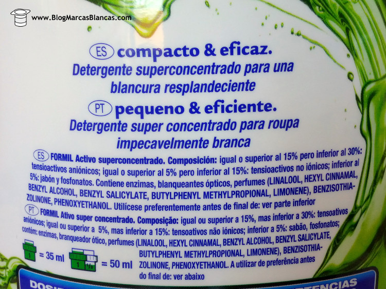 Detergente líquido superconcentrado FORMIL (Lidl) el blog de las marcas