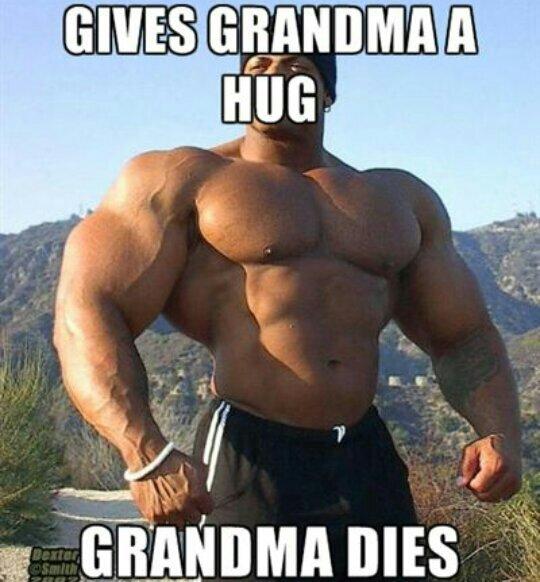 What Happens When a Bodybuilder Gives Grandma a Hug?