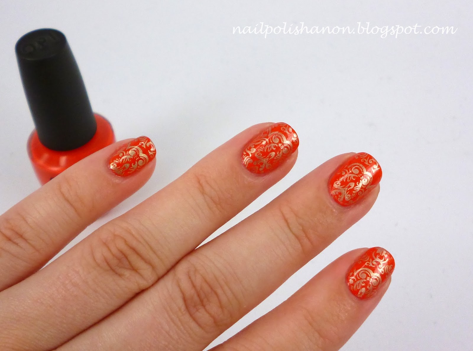Nail Polish Anon Orange & Gold
