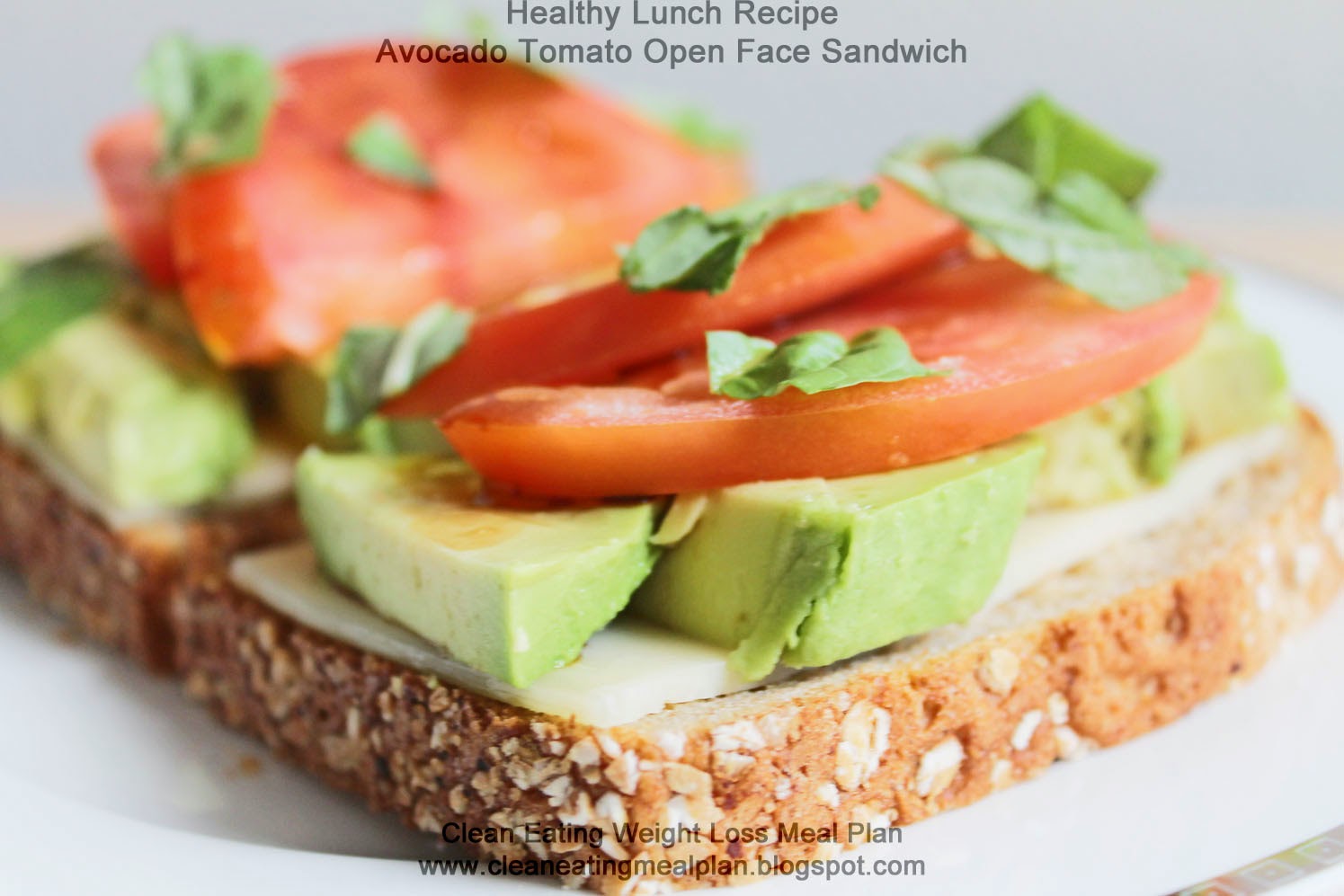 Healthy Lunch Recipe Avocado Tomato Open Face Sandwich Clean Eating