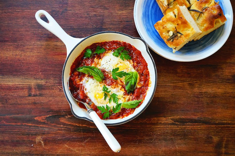 Breakfast Eggs In Tomato Sauce