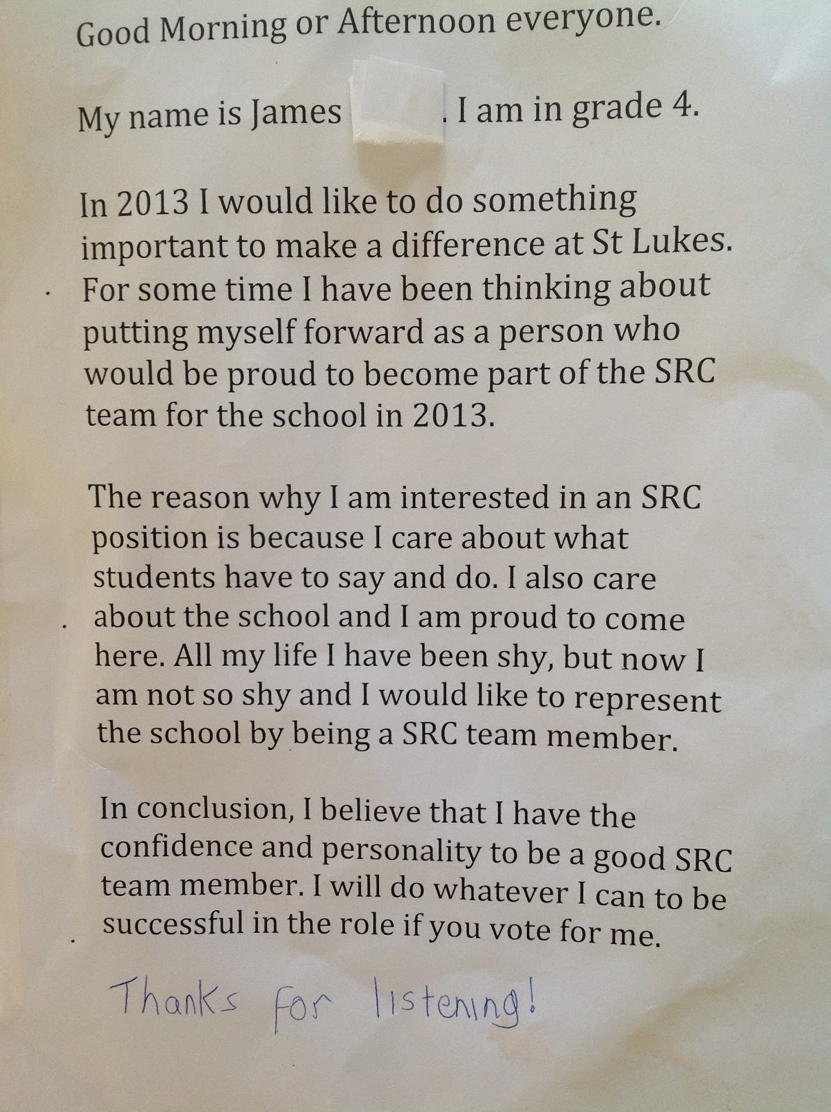 Short student council speeches picture