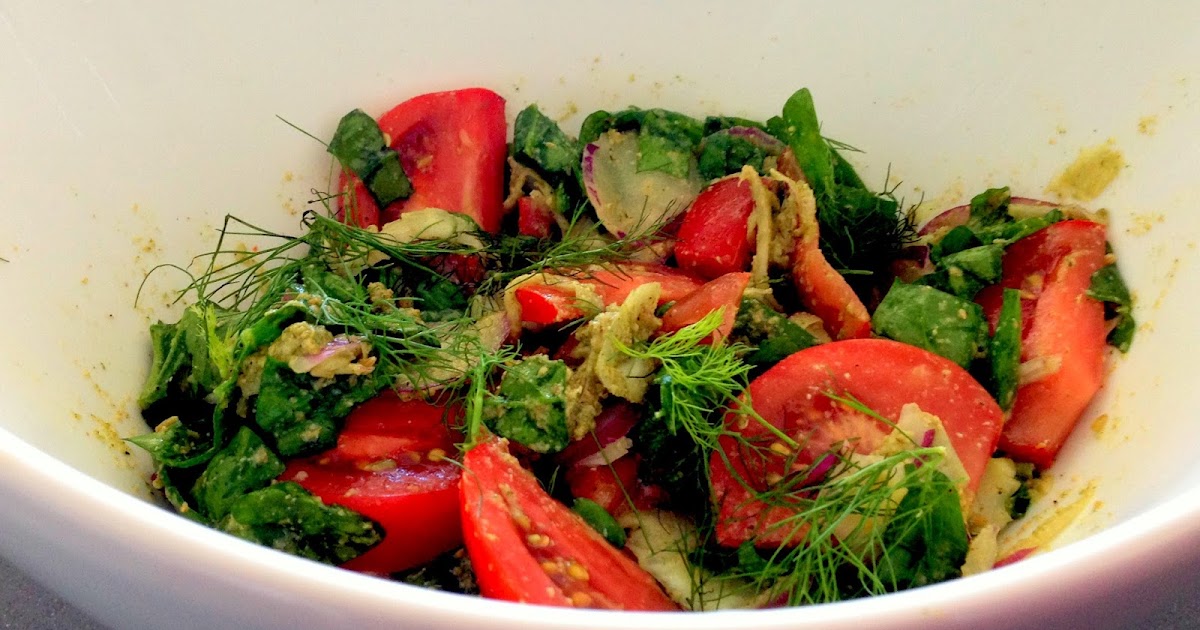 Heirloom Tomato Fennel Salad with Fennel Tahini Dressing M in the World