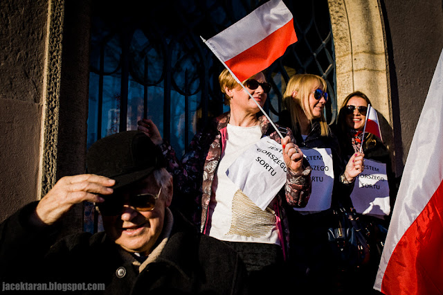 Krakow, demonstracja w obronie demokracji