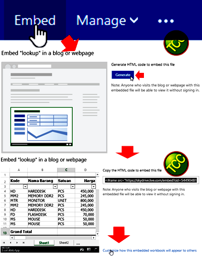 Integrasi Excel Dengan Blog atau Web Page