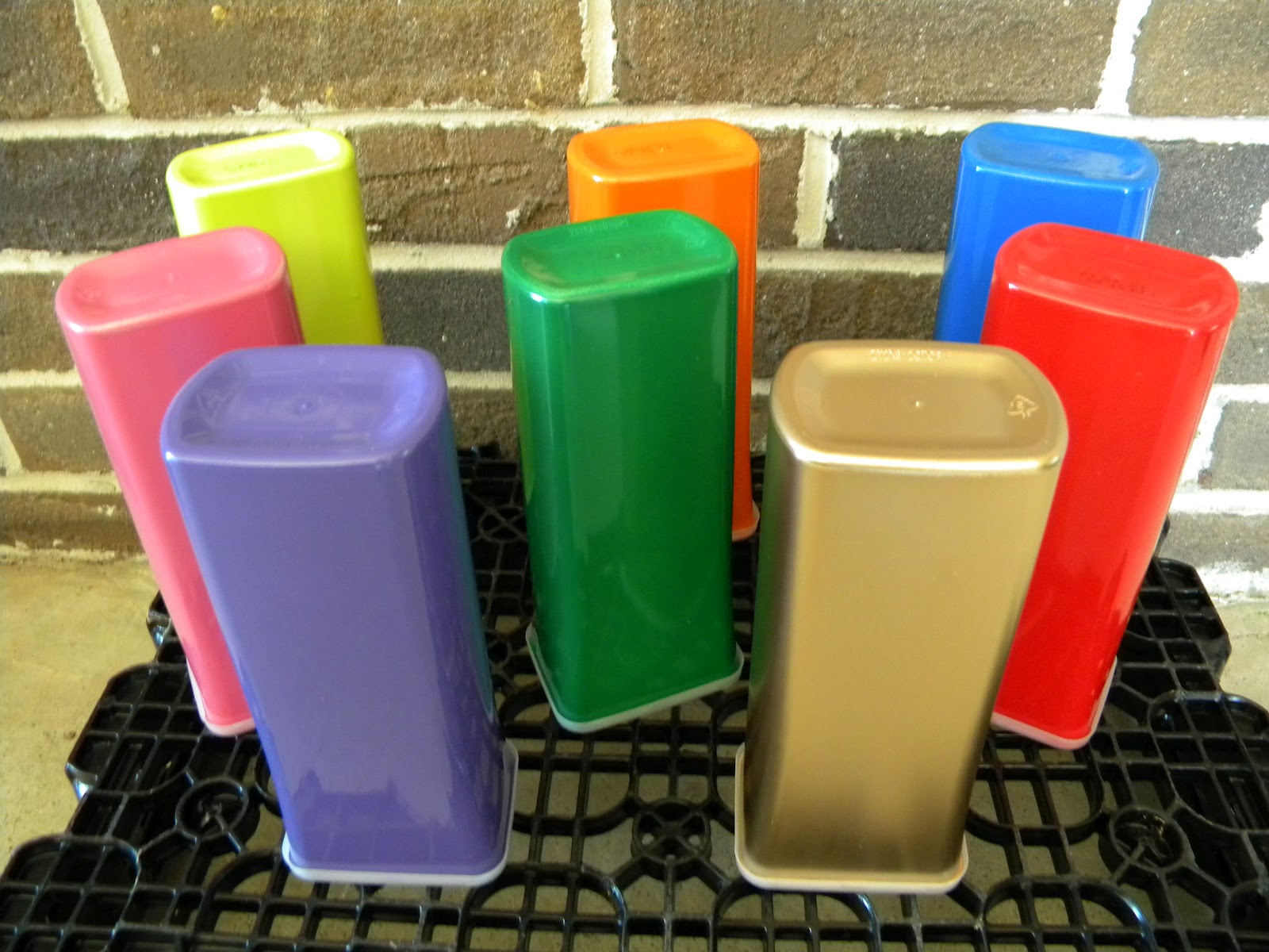 Me and My Crafties Recycled Juice Containers...Painted