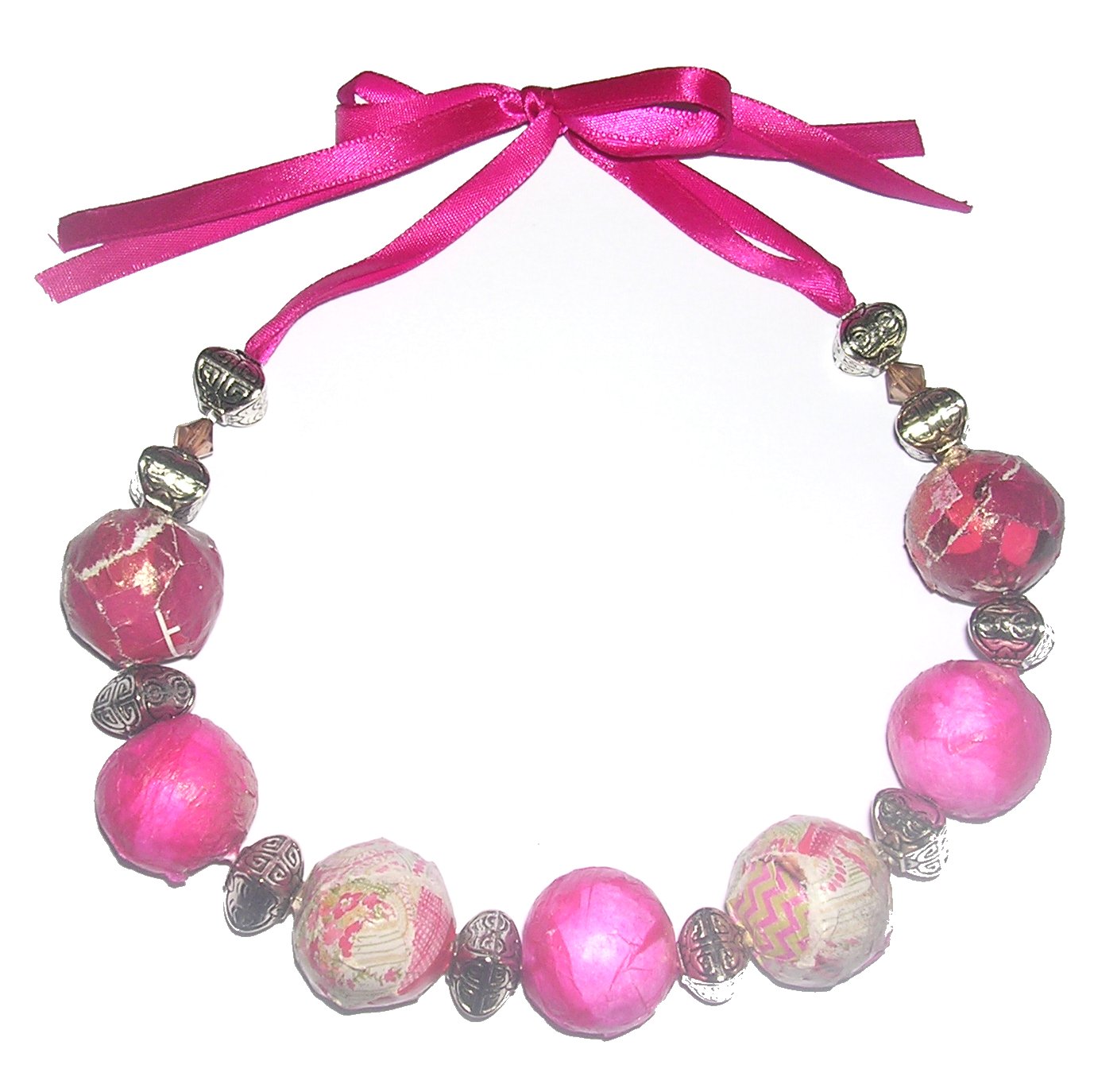 Creative And Faithful Papier Mache Beads Pinks