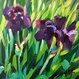 Purple Irises by Liza Hirst
