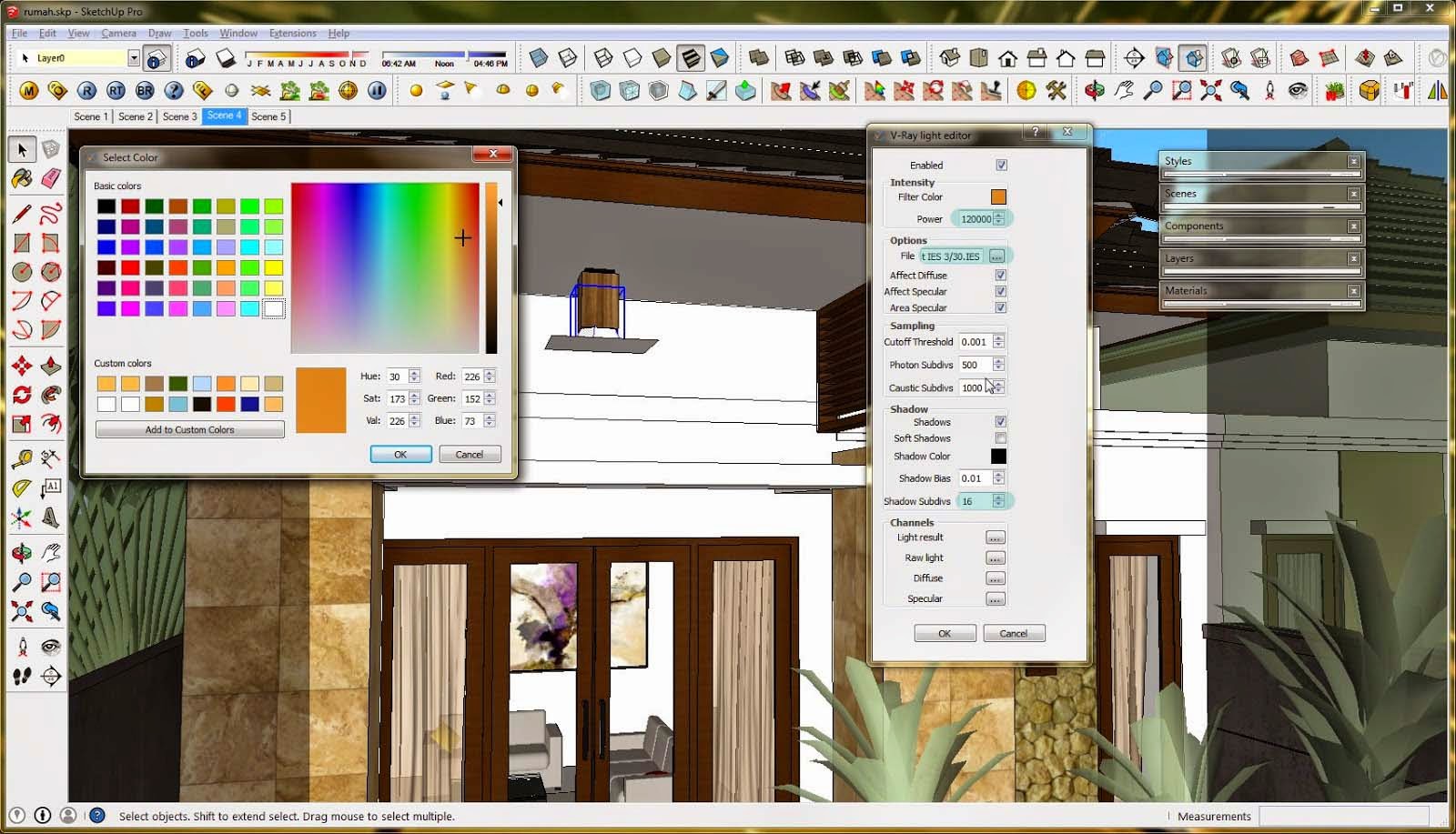 Ies Light Pada Teras Tutorial Pencahayaan Vray Sketchup
