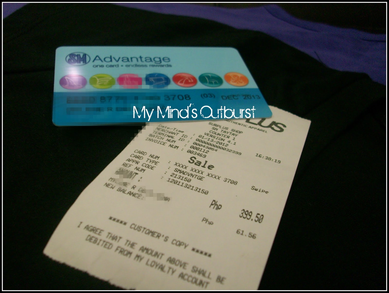 My Mind's Outburst Claimed SM Advantage Rewards Points