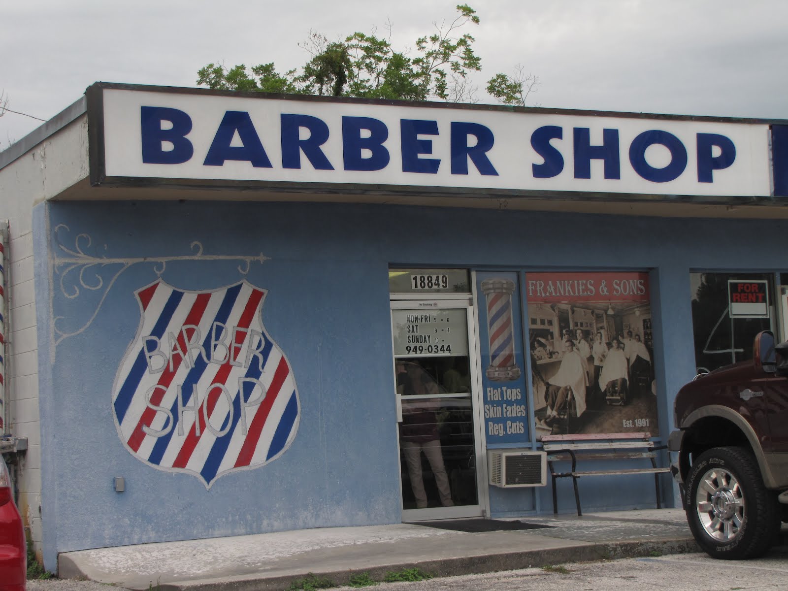 Smiling Sally Blue Monday Blue Barber Shop
