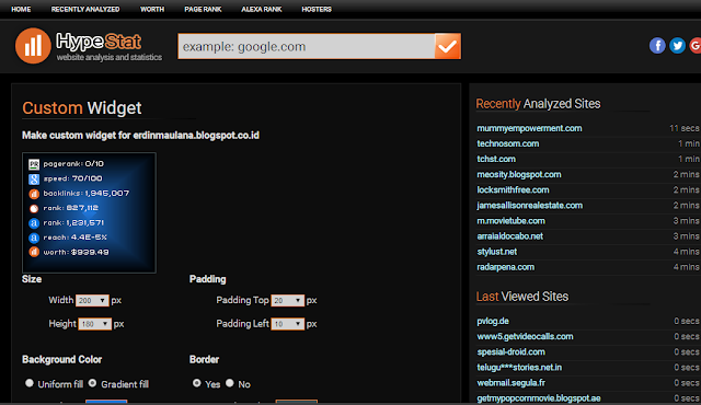 Cara Memasang Widget Blog Hypstats erdinmaulana.blogspot.com