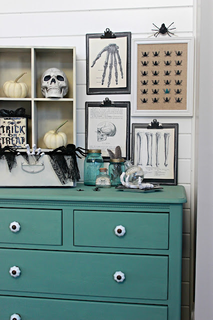 Vintage Inspired "Spooky Lab" Halloween Vignette