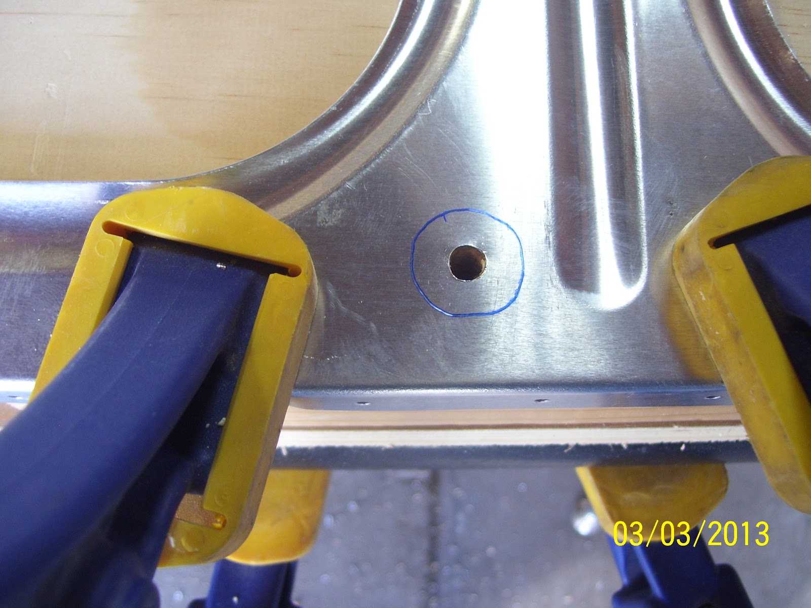 Flyin' Bryan's RV8 Adventure Drilling Right Wing Rib Conduit Holes