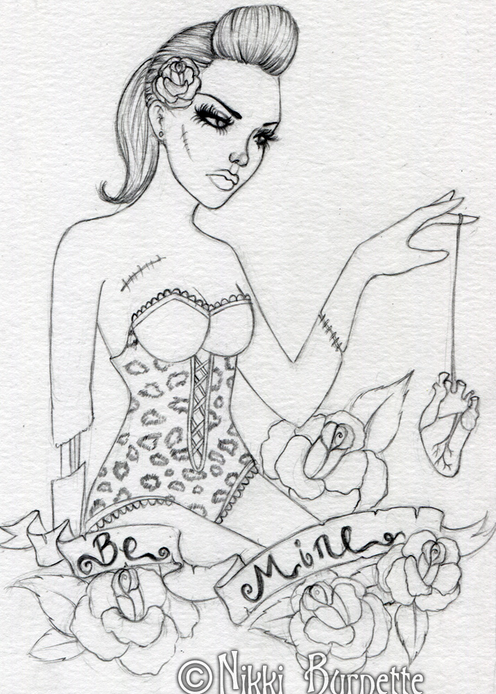 Pin up drawing example