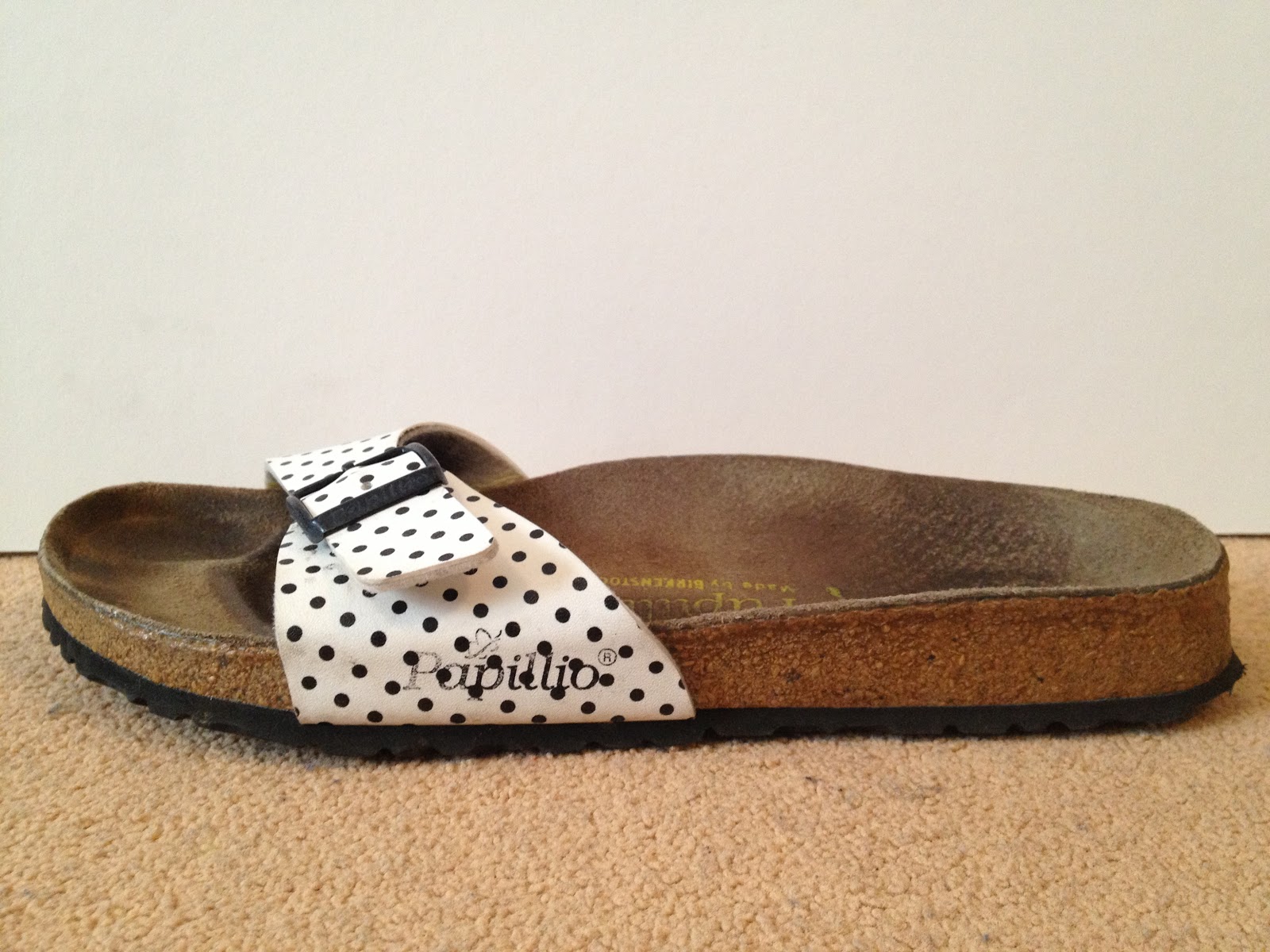 birkenstock black and white polka dot