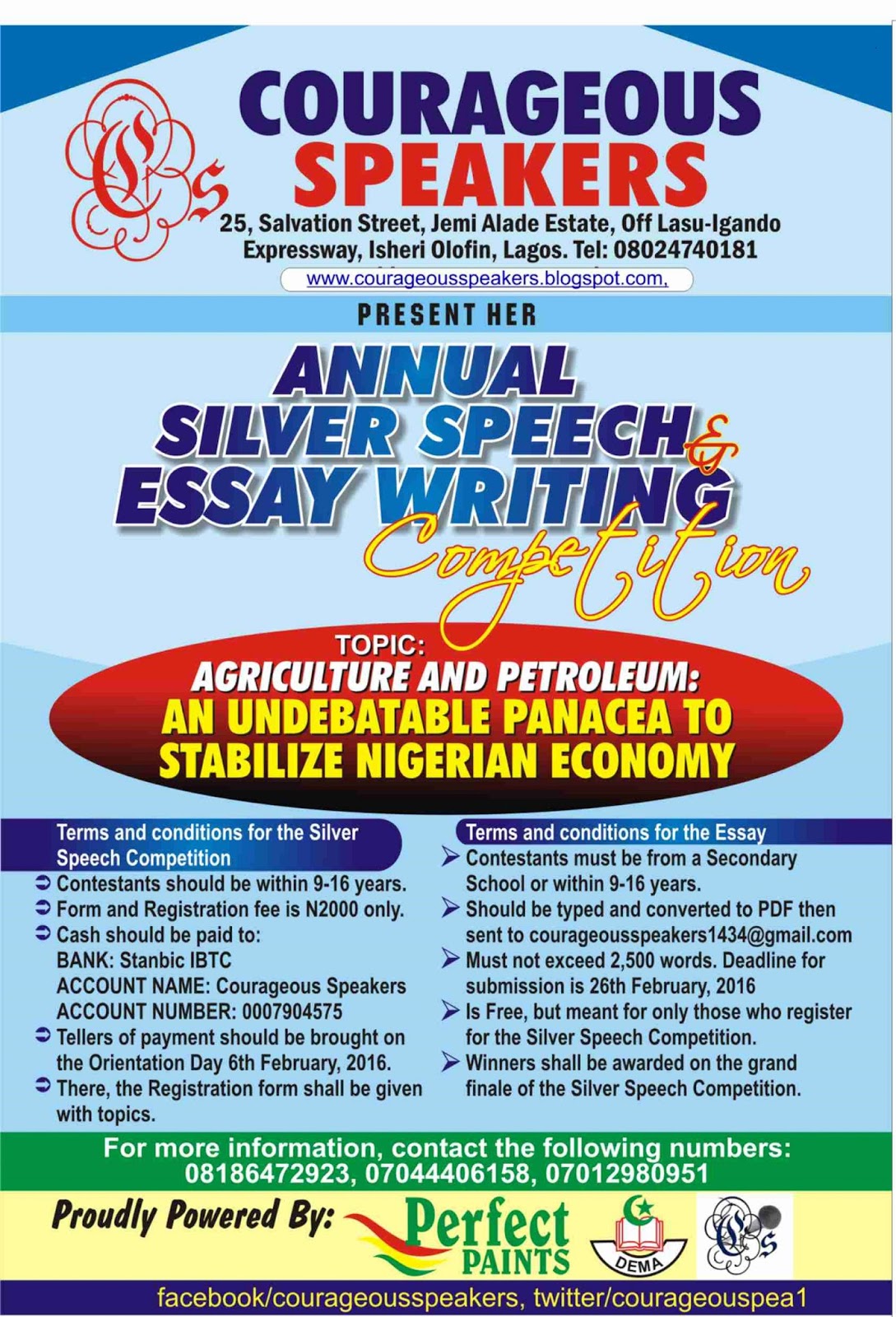 Essay writing competition terms conditions