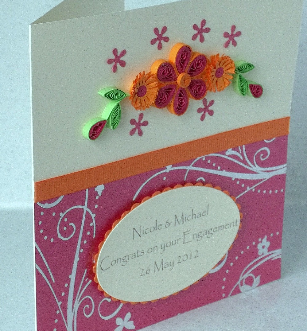Paper Daisy Cards Quilled Engagement card