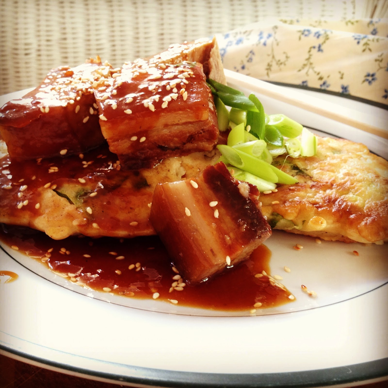 kayla marie's kitchen Okonomiyaki with sticky soy pork belly