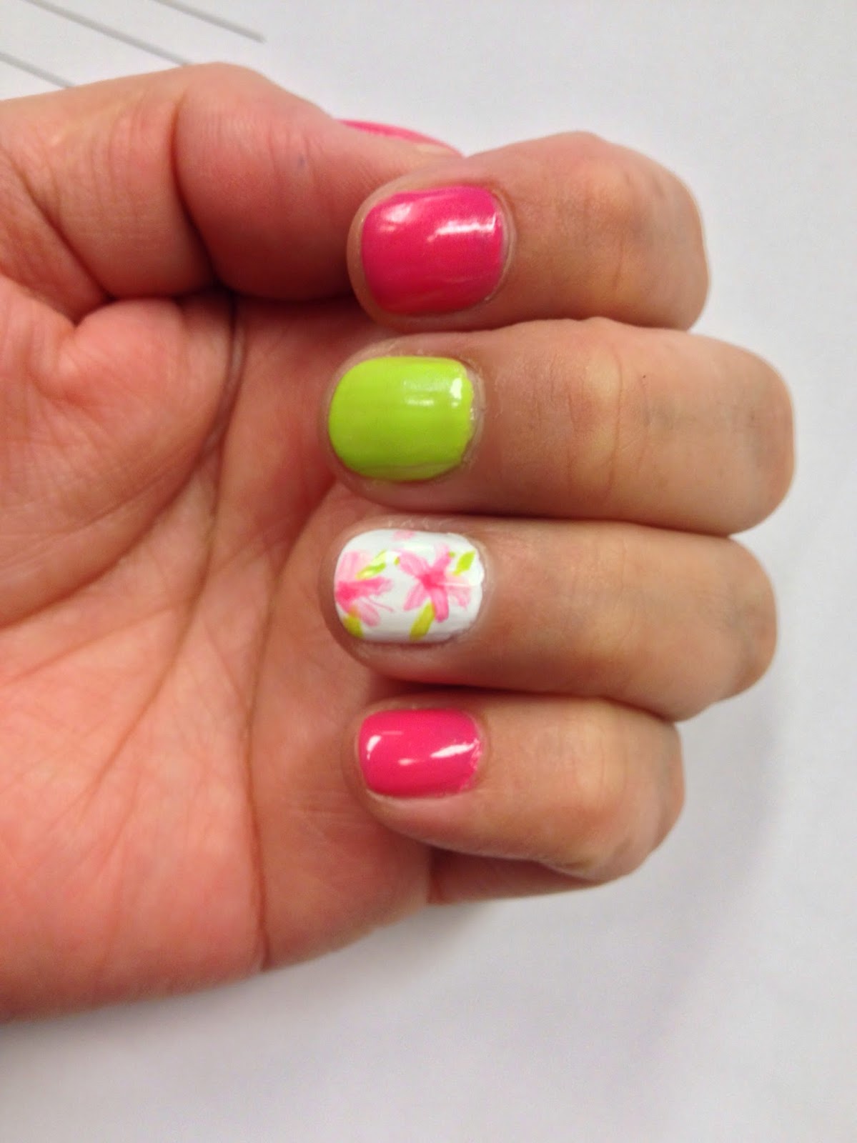 watercolor flower nails