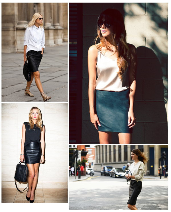 mindy erazo Now and Later The Black Leather Pencil Skirt.