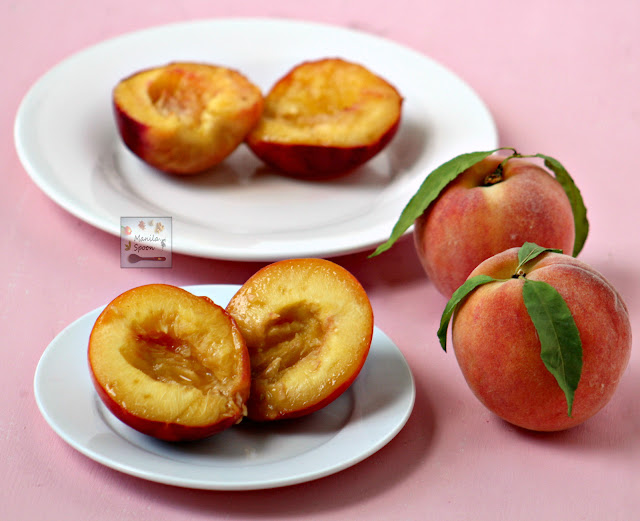 Quick and easy, delicious summer recipe made from grilled or broiled peaches, served with ice cream then drizzled with fresh raspberry sauce - yummy Peach Melba!