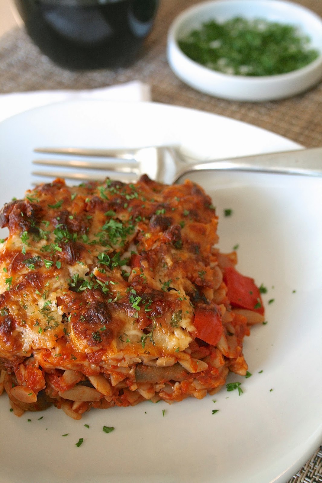 Oregon Transplant Cheesy Eggplant & Orzo Casserole