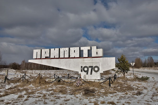 Affiche à l'entrée de la ville de PRIPYAT