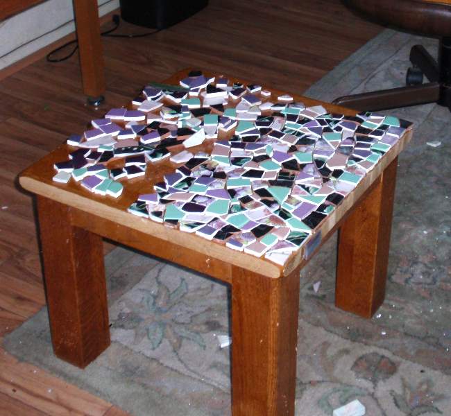 Joooles Design Mosaic Adventures Mosaic Table from a Broken Vase