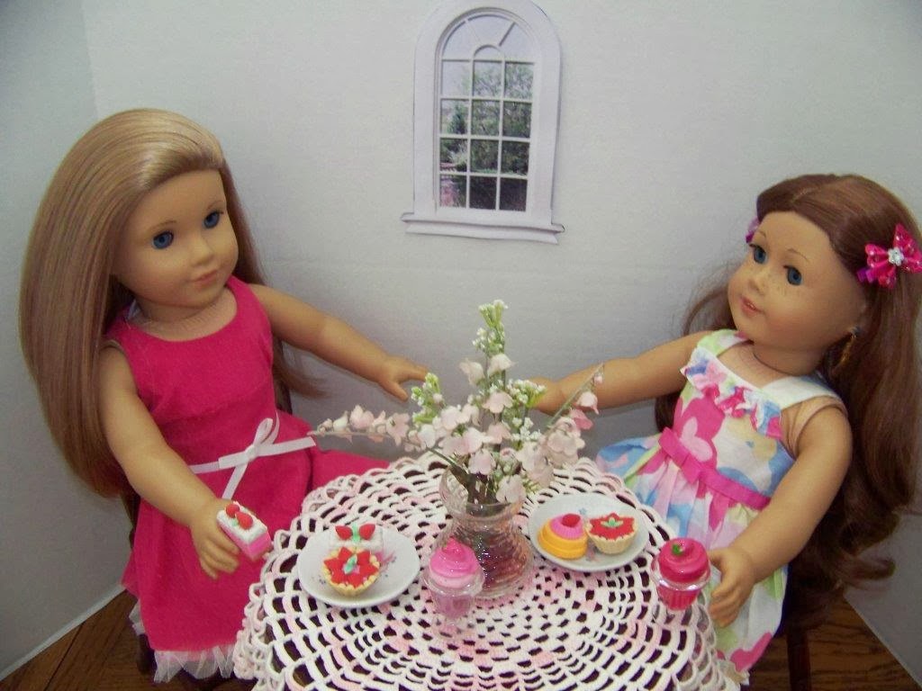 Linda's doll, McKenna and Saige, decided to celebrate with a trip to title=