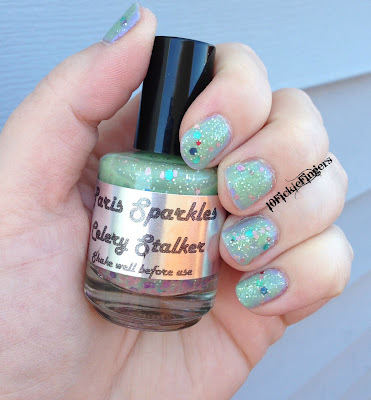 Paris Sparkles Celery Stalker swatch in shade Paris Sparkles Celery Stalker swatch in shade