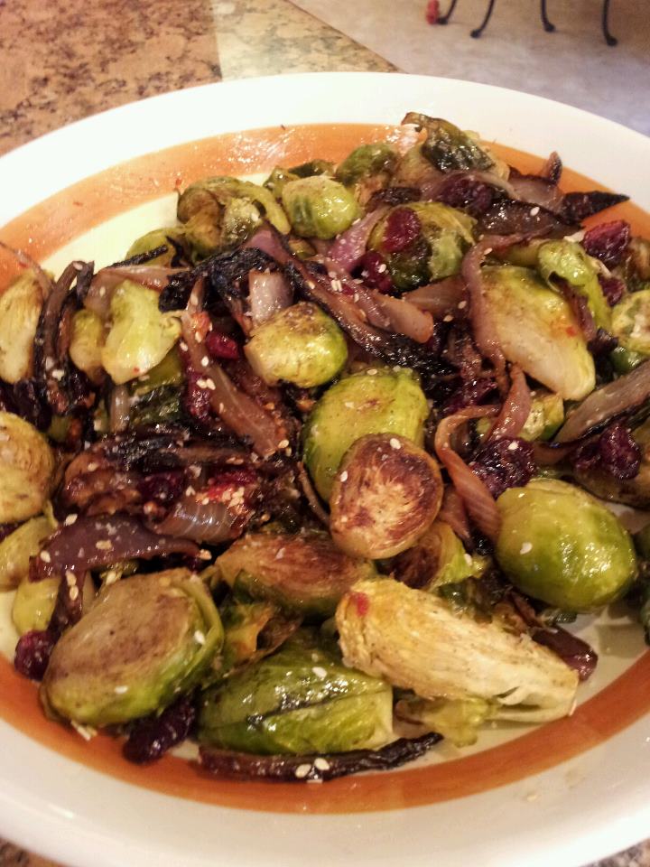 Gluten FreeHuge Taste Roasted Brussel Sprouts and Carmelized Onion Salad
