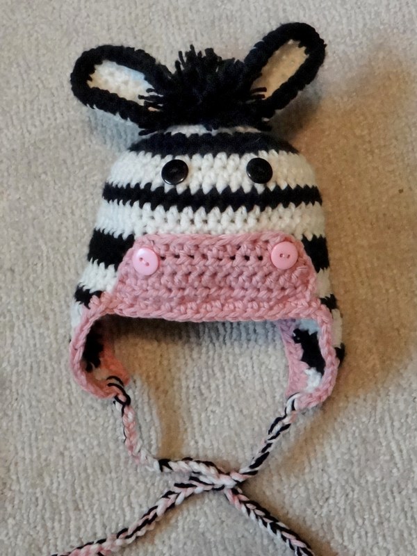 Grandma Swills Handcrafted Knits: Handmade Crochet Zebra Baby Hat