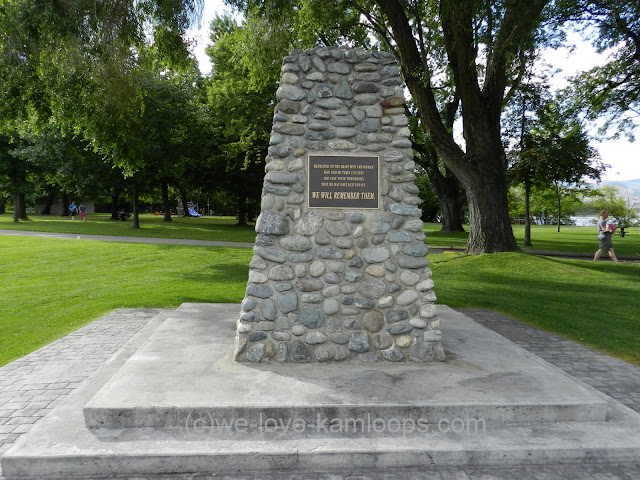 A monument to the soldiers killed in action in Kamloops, BC