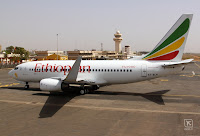 Ethiopian Airlines 737-700 in Ouagadougou (Ouha) Ethiopian 737 in OUA
