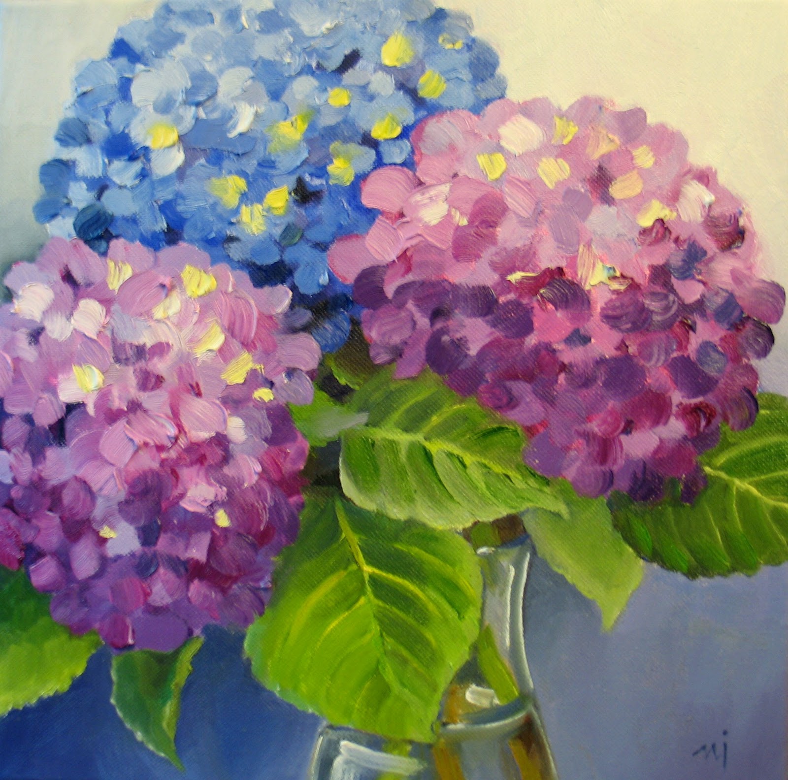 Nel's Everyday Painting Hydrangeas from Ginny's Yard NA