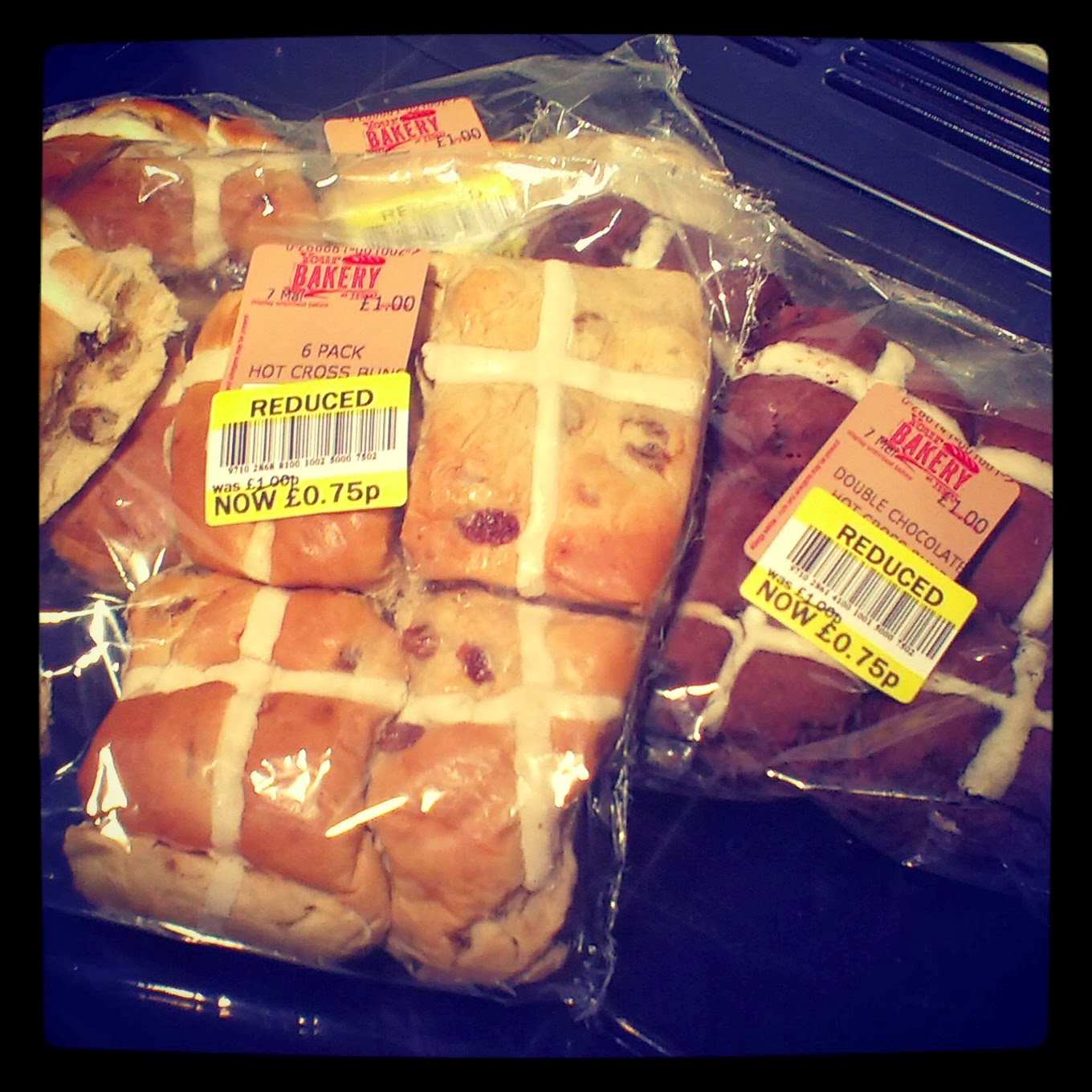 Reduced price hot cross buns