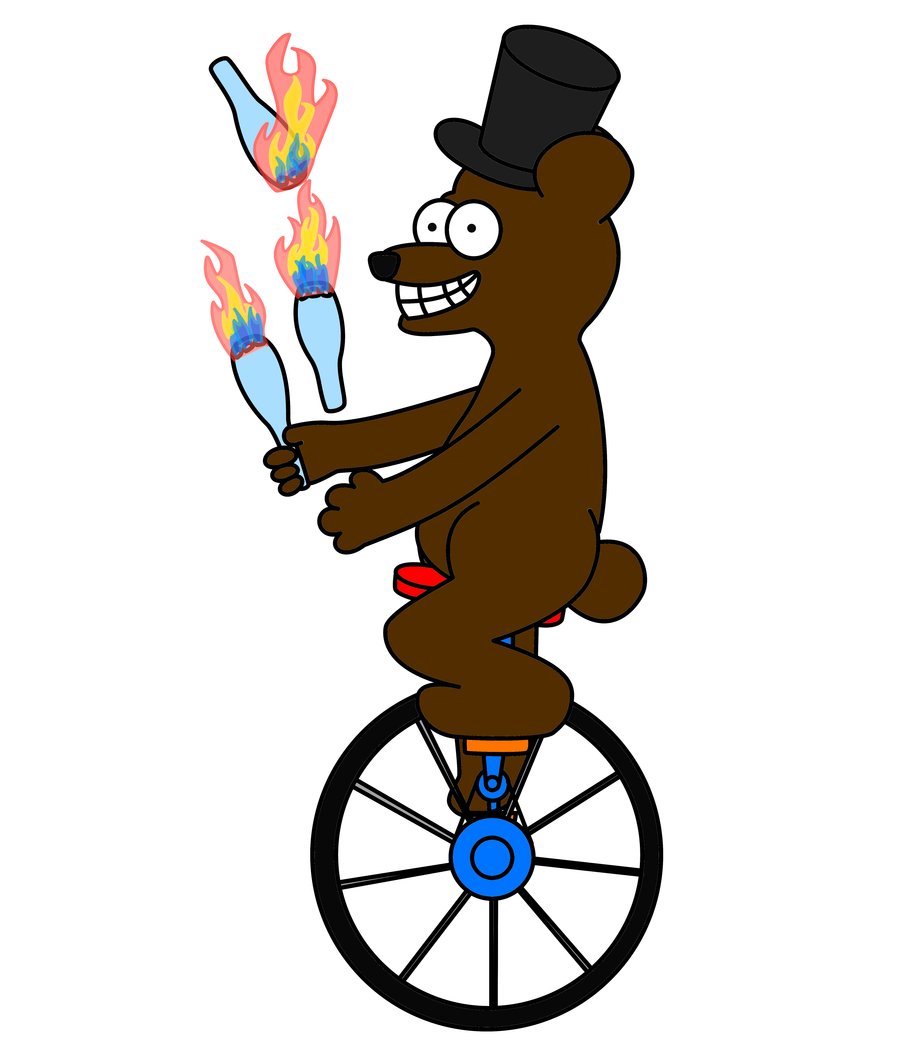 Bears Riding Unicycles